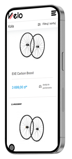 Mockup ekranu strony Velo na iPhone