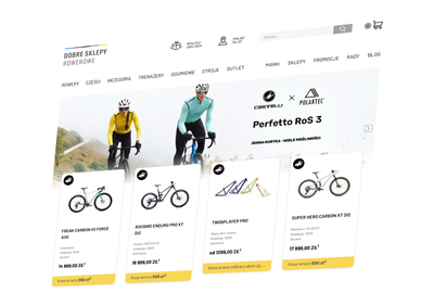 Screenshot strony głównej Dobre Sklepy Rowerowe