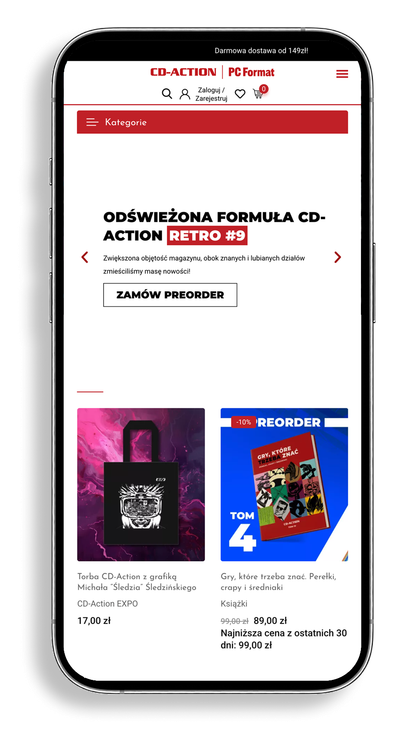 Strona sklepu CD Action na iPhone