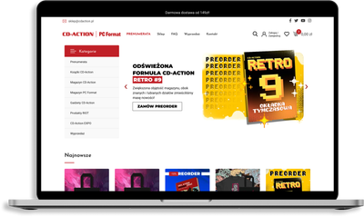 Strona sklepu CD Action na MacBook
