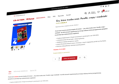 Screenshot sklepu CD Action