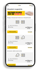 Strona InPost na iPhone