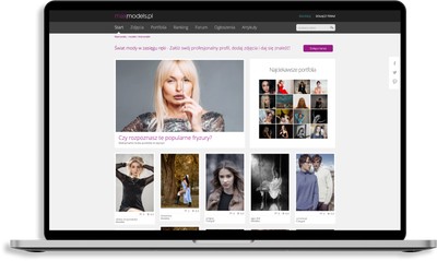 Strona MaxModels na MacBook