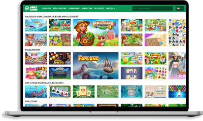 Strona Onlygames na MacBook