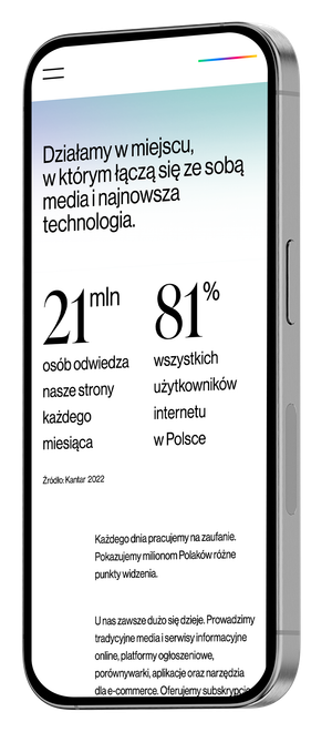 Mockup ekranu strony RASP na iPhone
