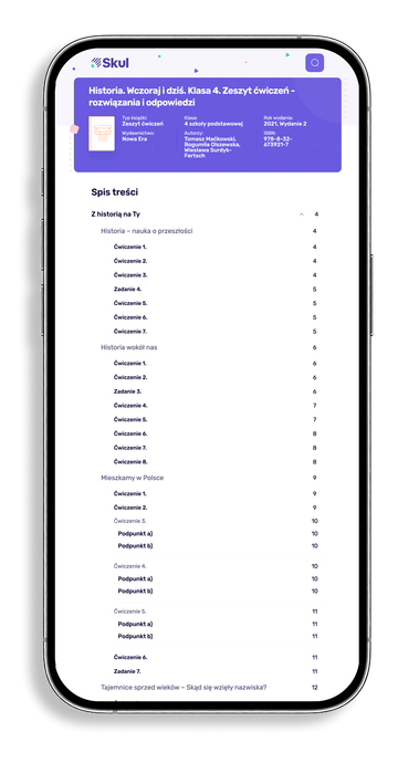 Mockup ekranu strony Skul na iPhone